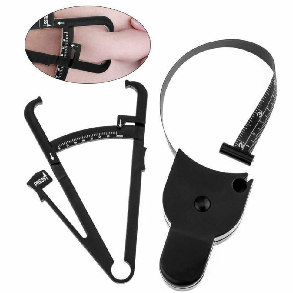 2-Pack Skinfold Body Fat Caliper & Measuring Tape Set BMI Fitness Weight Loss