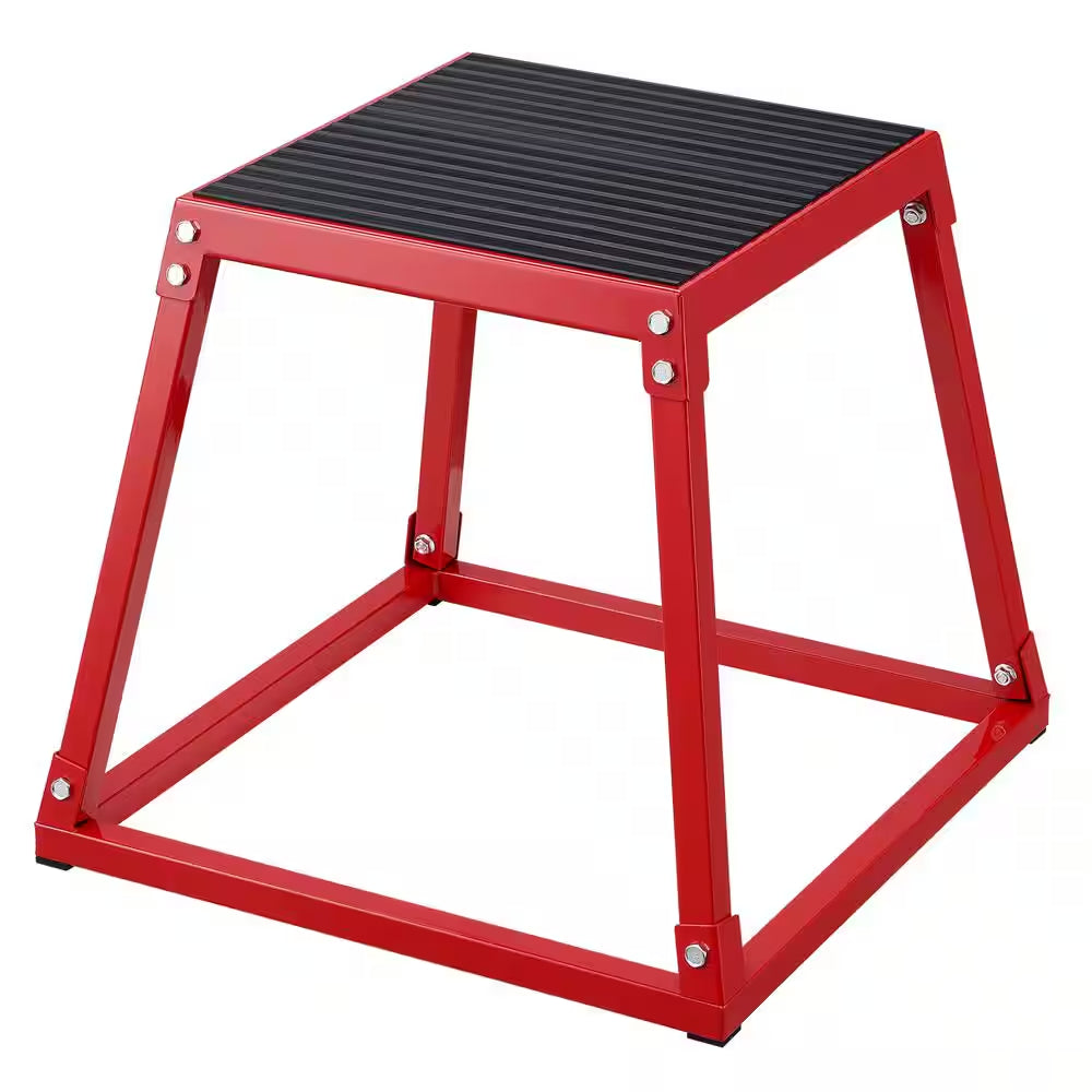 Plyometric Jump Box, 18 In. Plyo Box, Steel Plyometric Platform and Jumping Agility Box, Anti-Slip Fitness Exercise Box